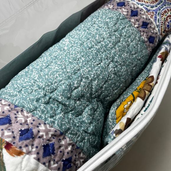 NEW Tache Cotton Quilt Patchwork French Country Old World Boho Botanical TWIN - Picture 4 of 4